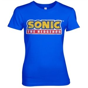 Sonic The Hedgehog Cracked Logo Girly Tee, T-Shirt