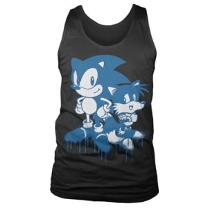 Sonic and Tails Sprayed Tank Top, Tank Top